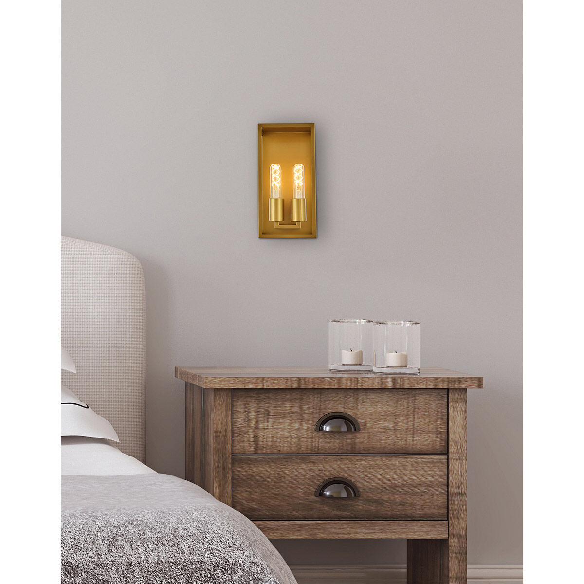 Voir 2 Light 6 inch Brass Wall Sconce Wall Light