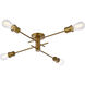 Xavier 4 Light 26 inch Brass Flush Mount Ceiling Light