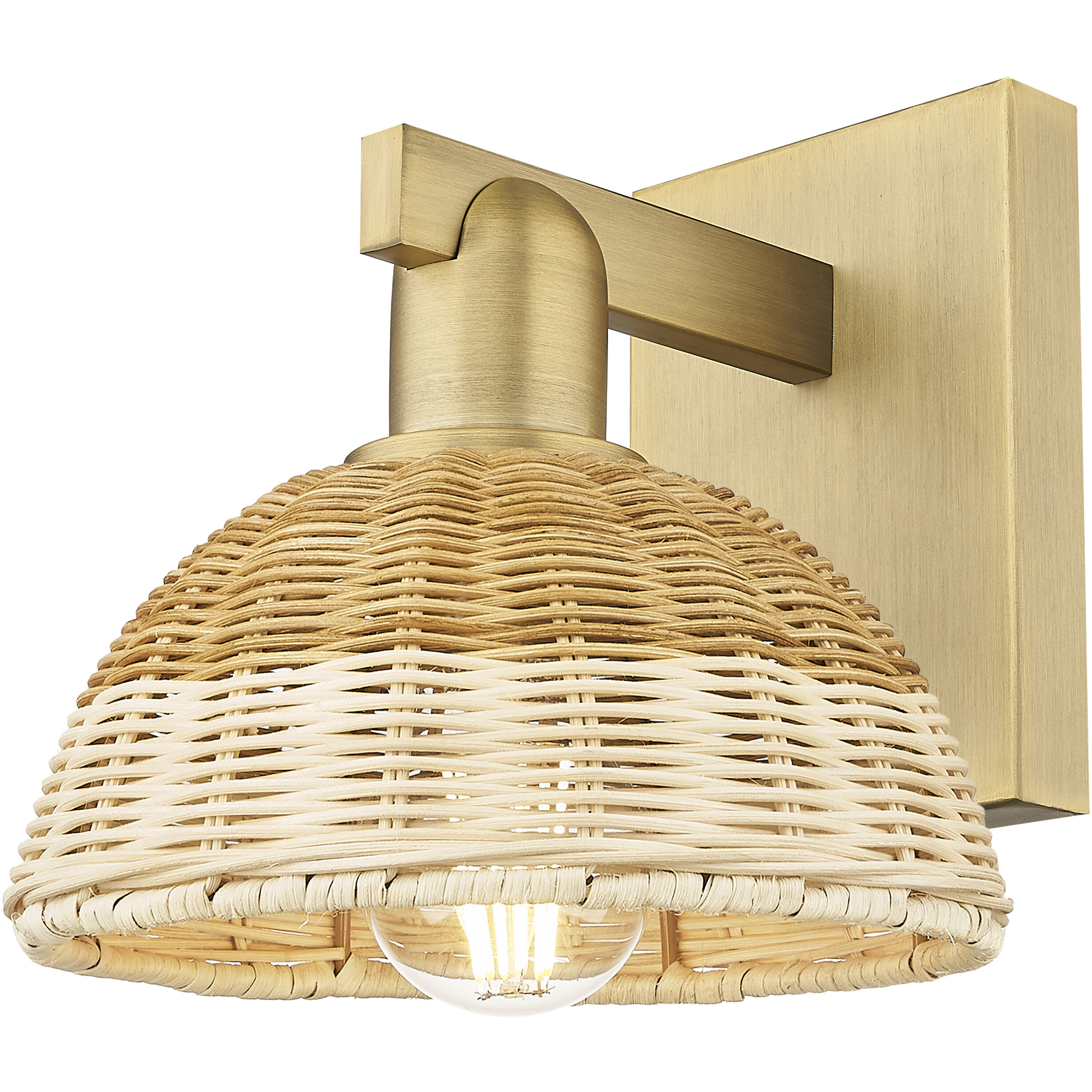Natural Ballston Dome Sconce Wall Light in Brushed Brass