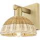 Natural Ballston Dome Sconce Wall Light in Brushed Brass