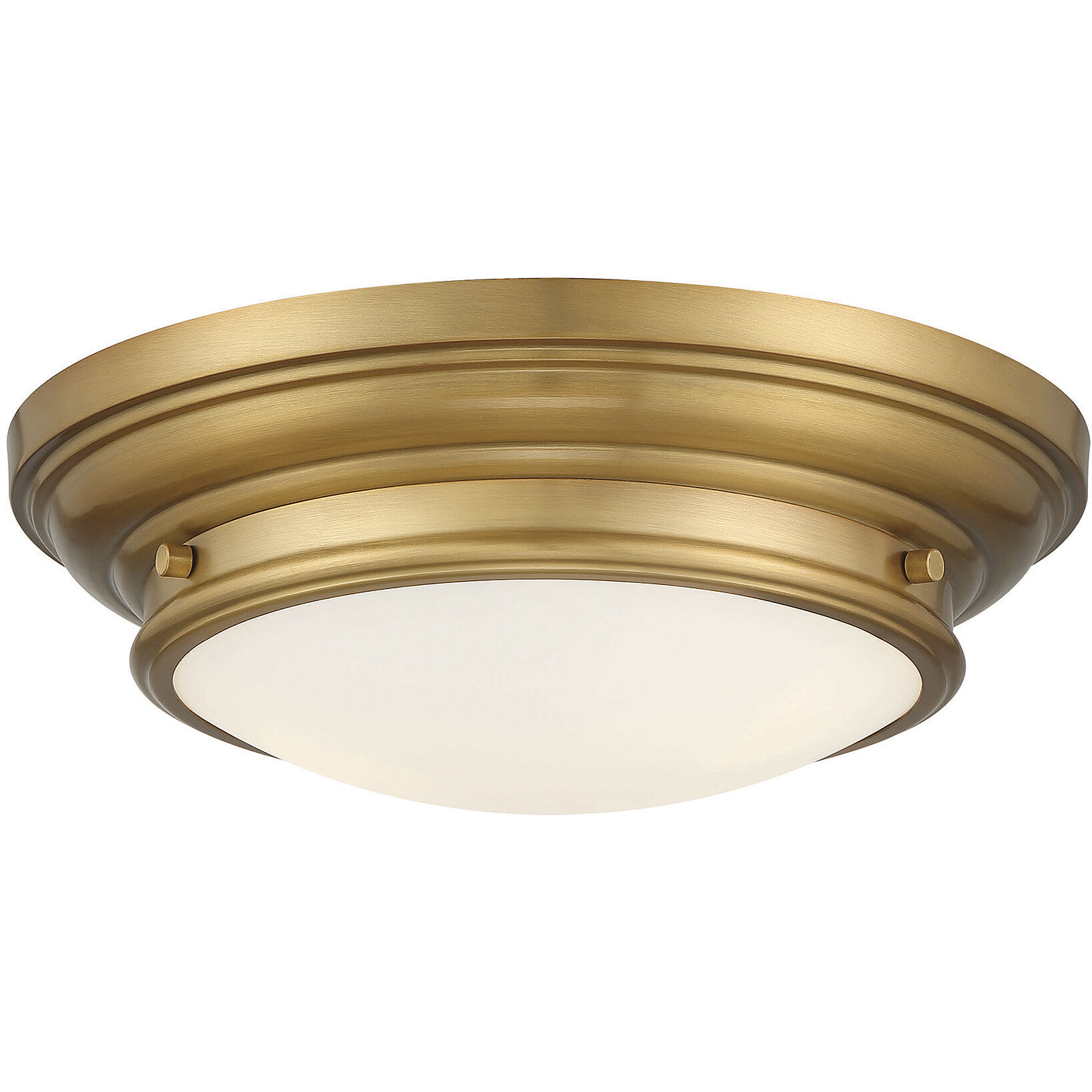 Transitional 2 Light 13 inch Natural Brass Flush Mount Ceiling Light
