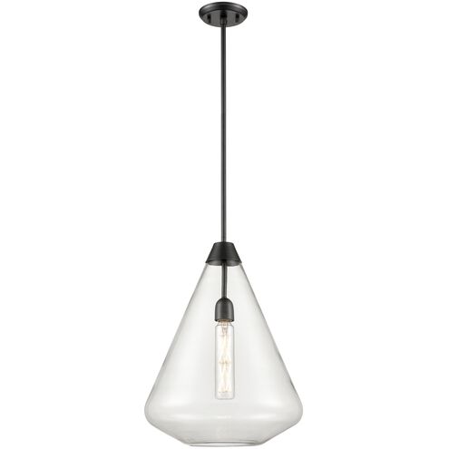 St. Julian 1 Light Graphite Pendant Ceiling Light in Clear Glass