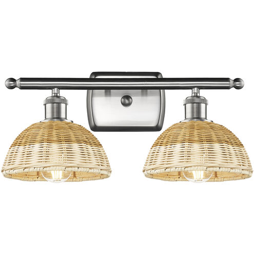 Ballston Bristol Natural II 2 Light 17.5 inch Brushed Satin Nickel Bath Vanity Light Wall Light