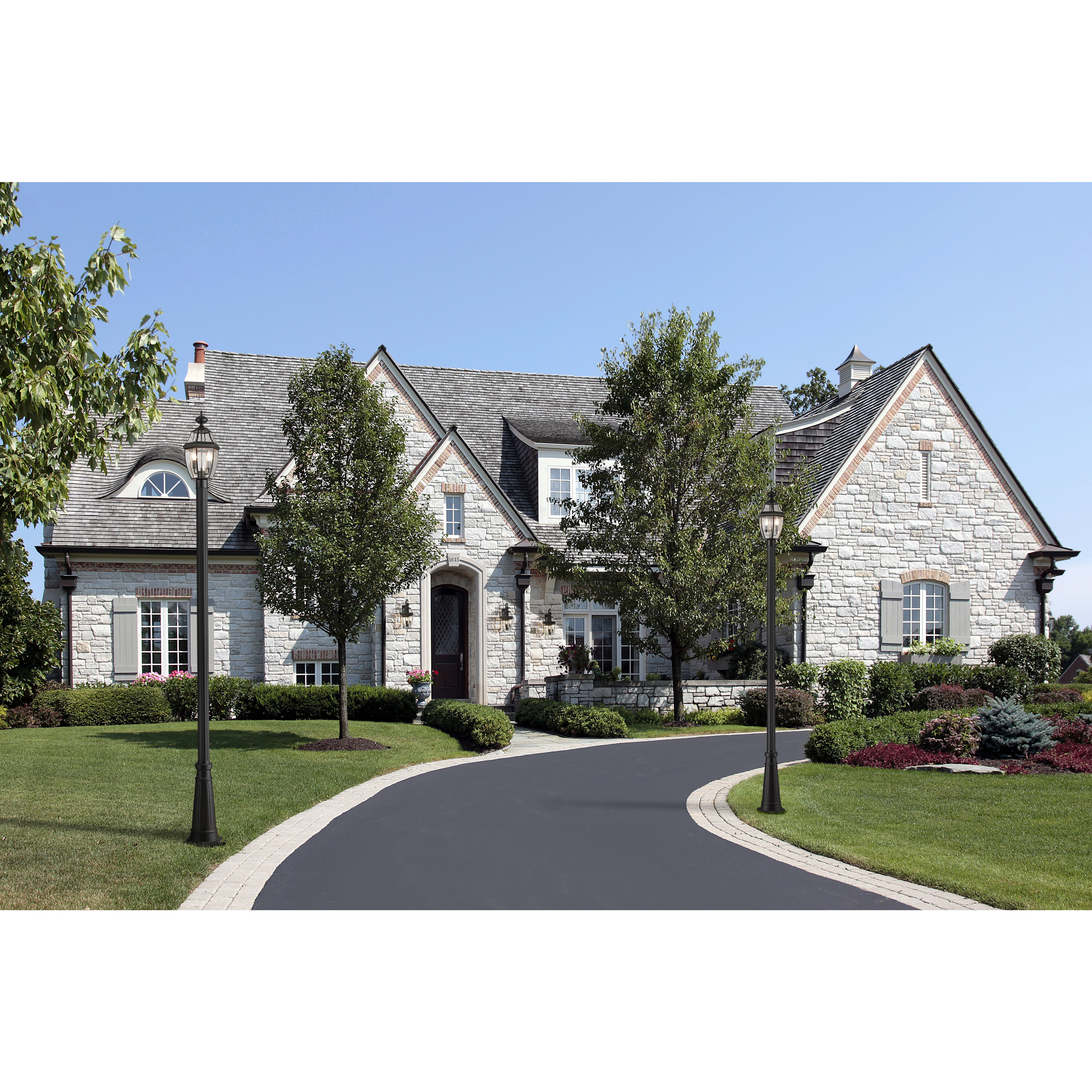 Westover 3 Light 114.25 inch Black Outdoor Post Mounted Fixture