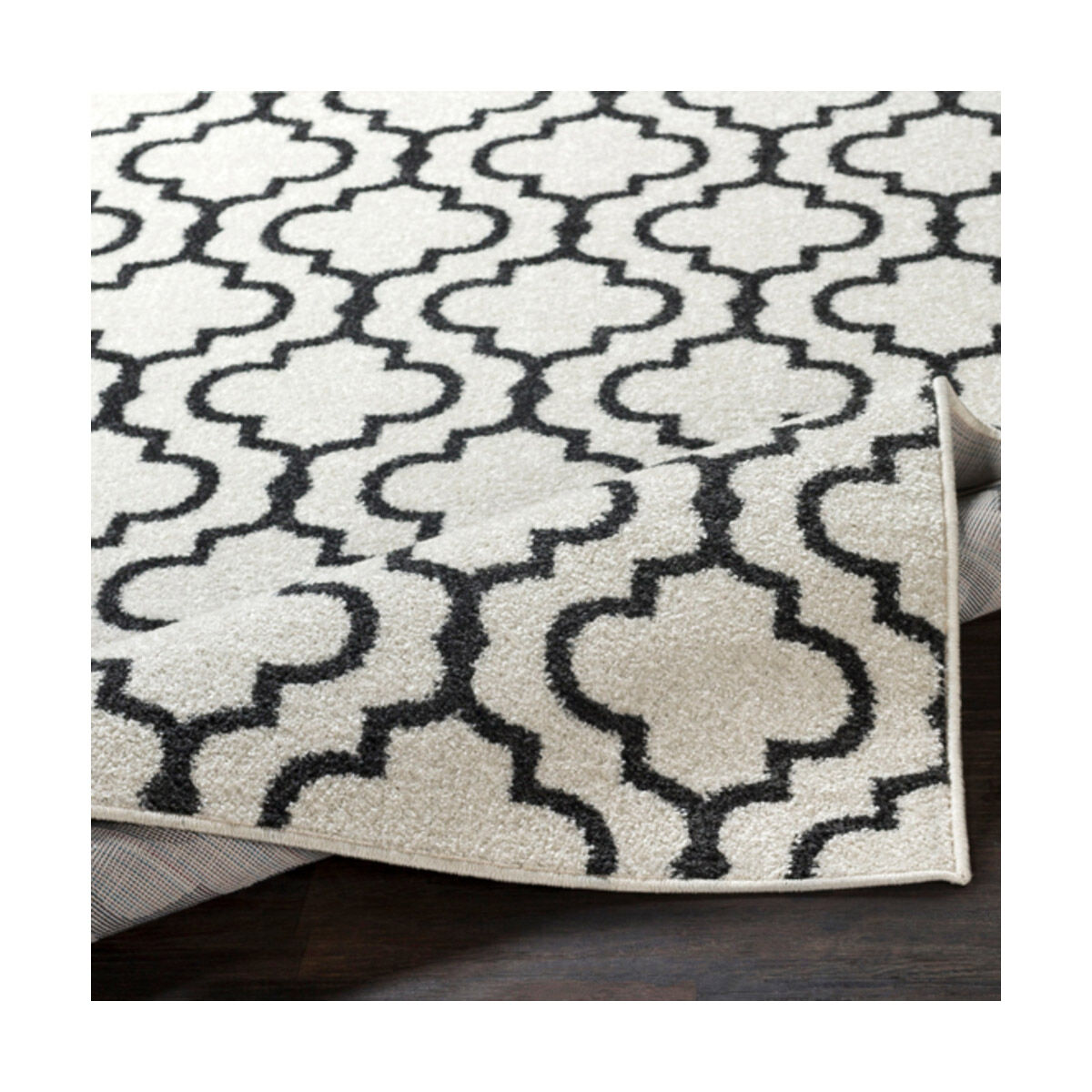 Seville 35 X 24 inch Black/White Rugs, Rectangle