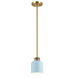 York 1 Light 6.5 inch Painted Natural Brass and Pale Blue Pendant Ceiling Light