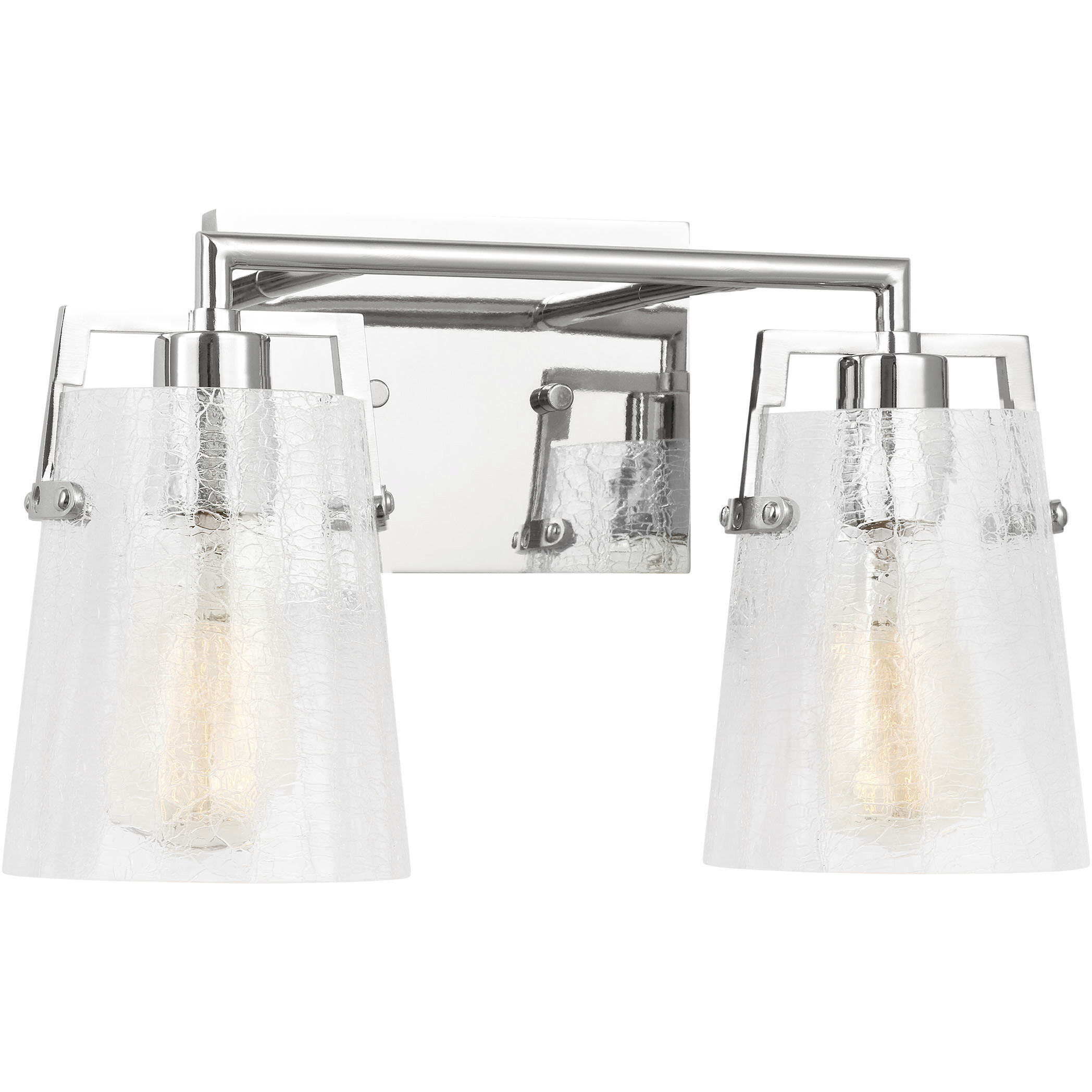 Drew & Jonathan Crofton 2 Light 14.63 inch Chrome Vanity Light Wall Light in Clear Crackle Glass
