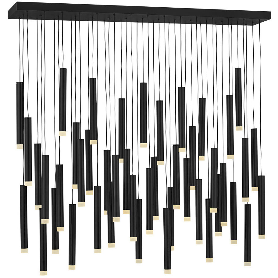 Harmony LED 48 inch Black Chandelier Ceiling Light, Linear & Oval