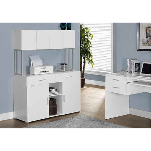 Pitcairn White and Silver Office Cabinet