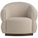 Alexandra Oatmeal and Dark Walnut Swivel Chair