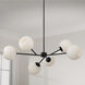 Atlas 6 Light 38 inch Matte Black Chandelier Ceiling Light