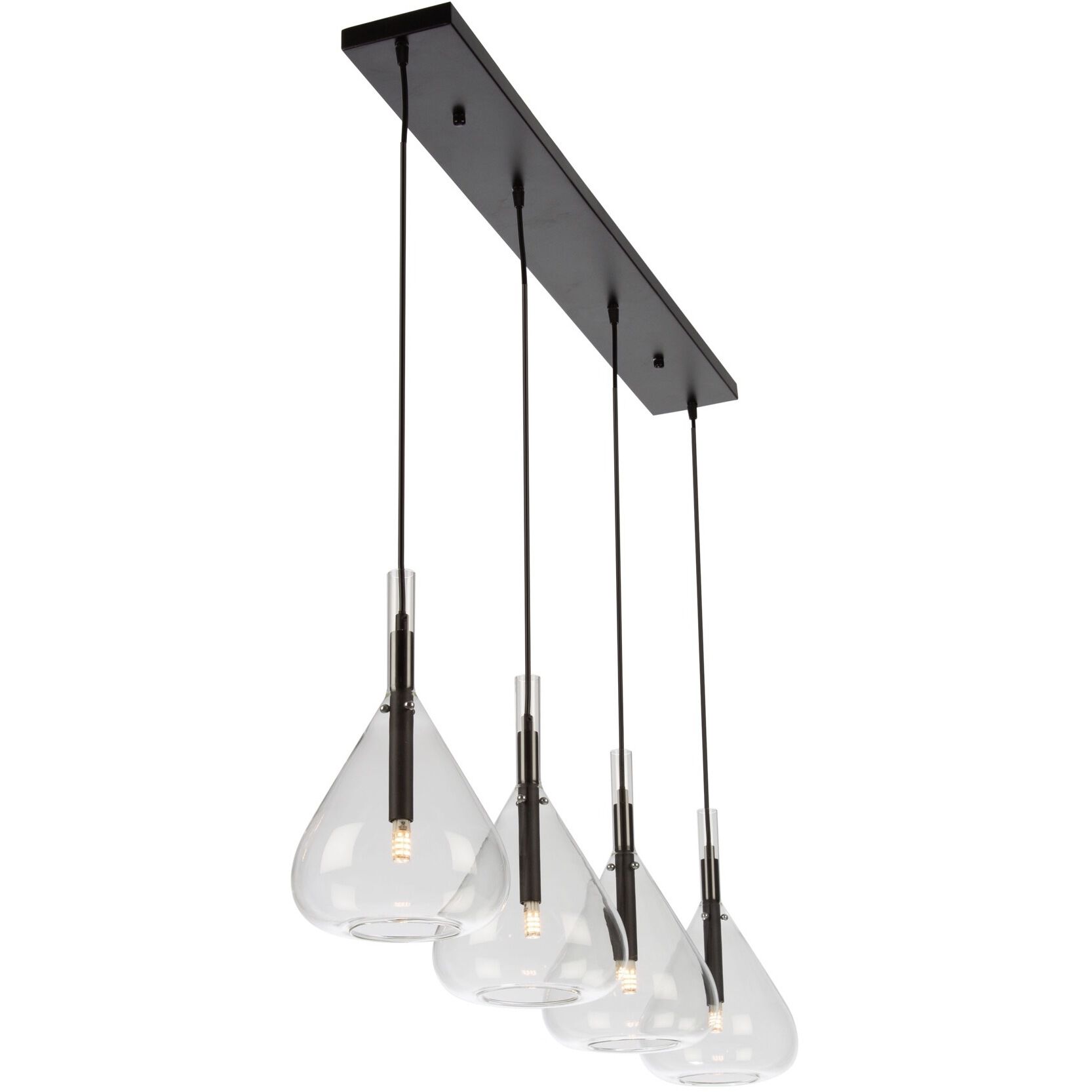 Conic 4 Light 47.2 inch Black Island Light Ceiling Light