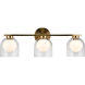 Derbishone Wall Sconce Wall Light in Aged Gold Brass and Clear