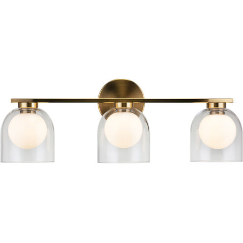 Derbishone Wall Sconce Wall Light in Aged Gold Brass and Clear