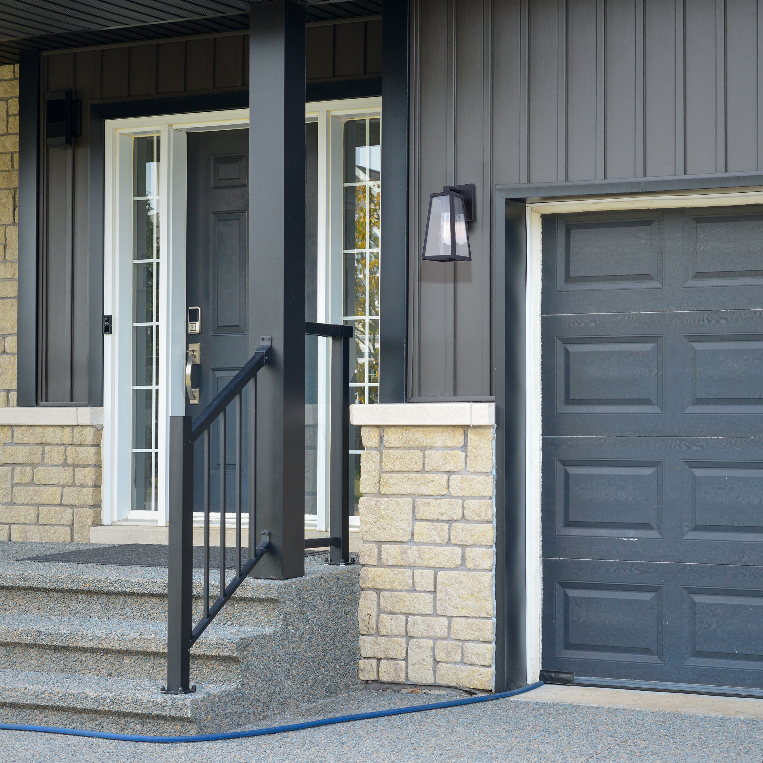 Coralea 1 Light 10.75 inch Sand Black Outdoor Wall Lantern