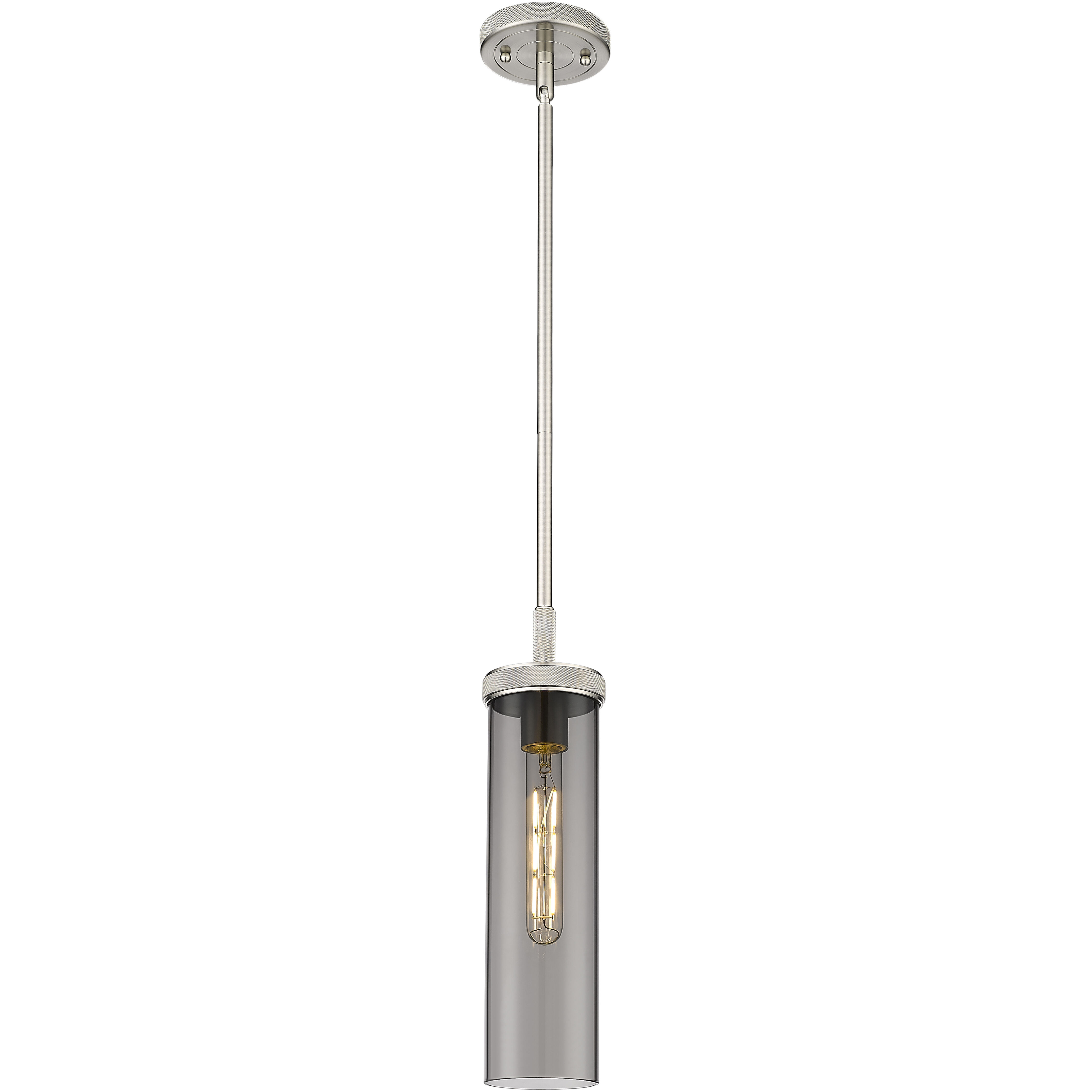 Lincoln 1 Light 3.88 inch Satin Nickel Pendant Ceiling Light in Plated Smoke Glass
