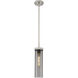 Lincoln 1 Light 3.88 inch Satin Nickel Pendant Ceiling Light in Plated Smoke Glass