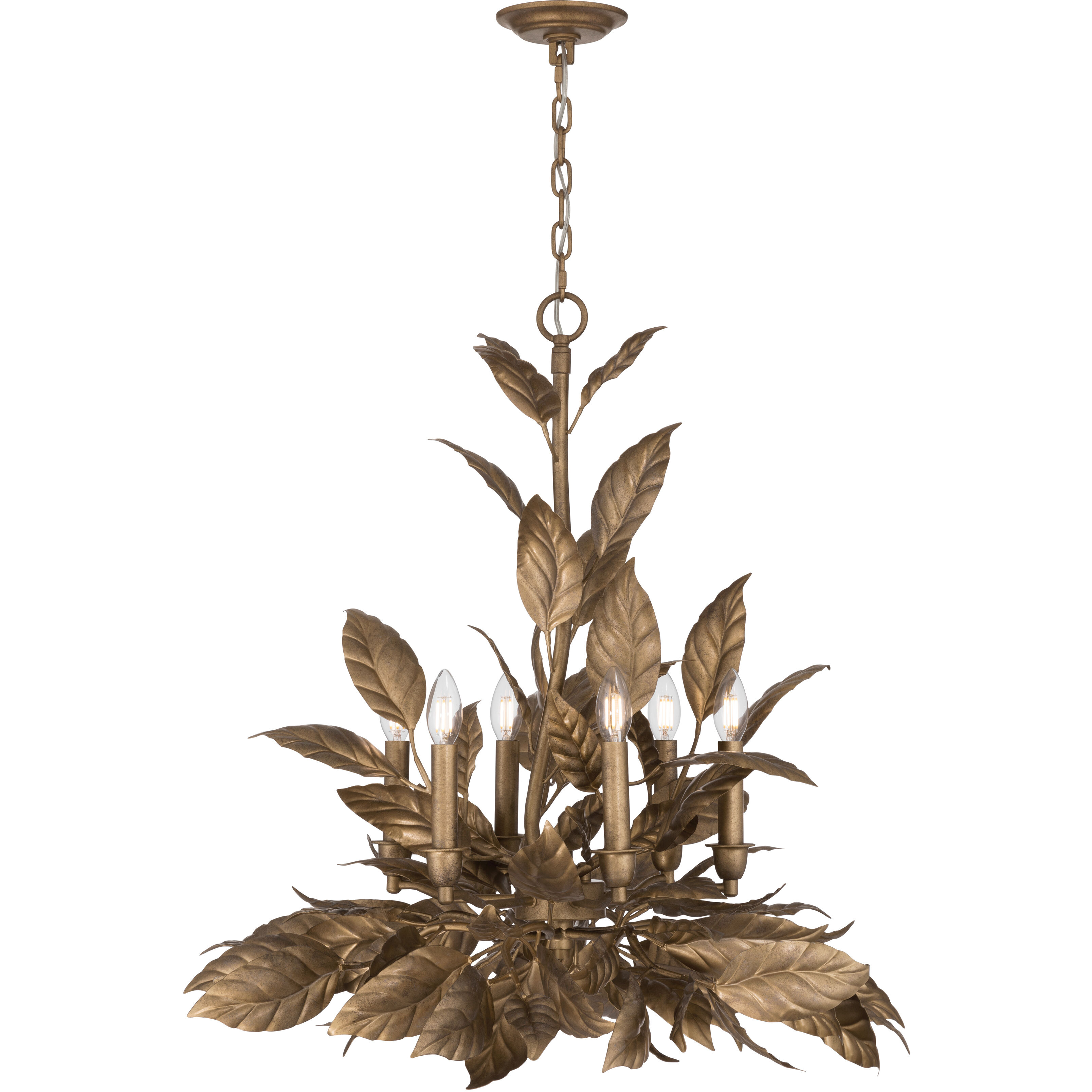Seraphine 6 Light 28 inch Weathered Gold Chandelier Ceiling Light