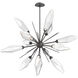 Rock Crystal LED 38.1 inch Graphite Chandelier Ceiling Light in 3000K LED, Chilled Clear, Starburst