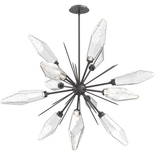 Rock Crystal LED 38.1 inch Graphite Chandelier Ceiling Light in 3000K LED, Chilled Clear, Starburst