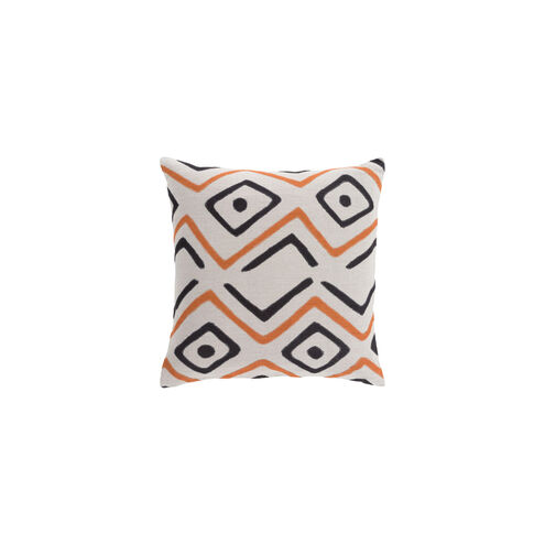 Nairobi 20 X 20 inch Light Gray and Burnt Orange Throw Pillow