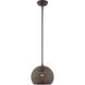 Charlton 1 Light 10 inch Bronze with Antique Brass Accents Pendant Ceiling Light