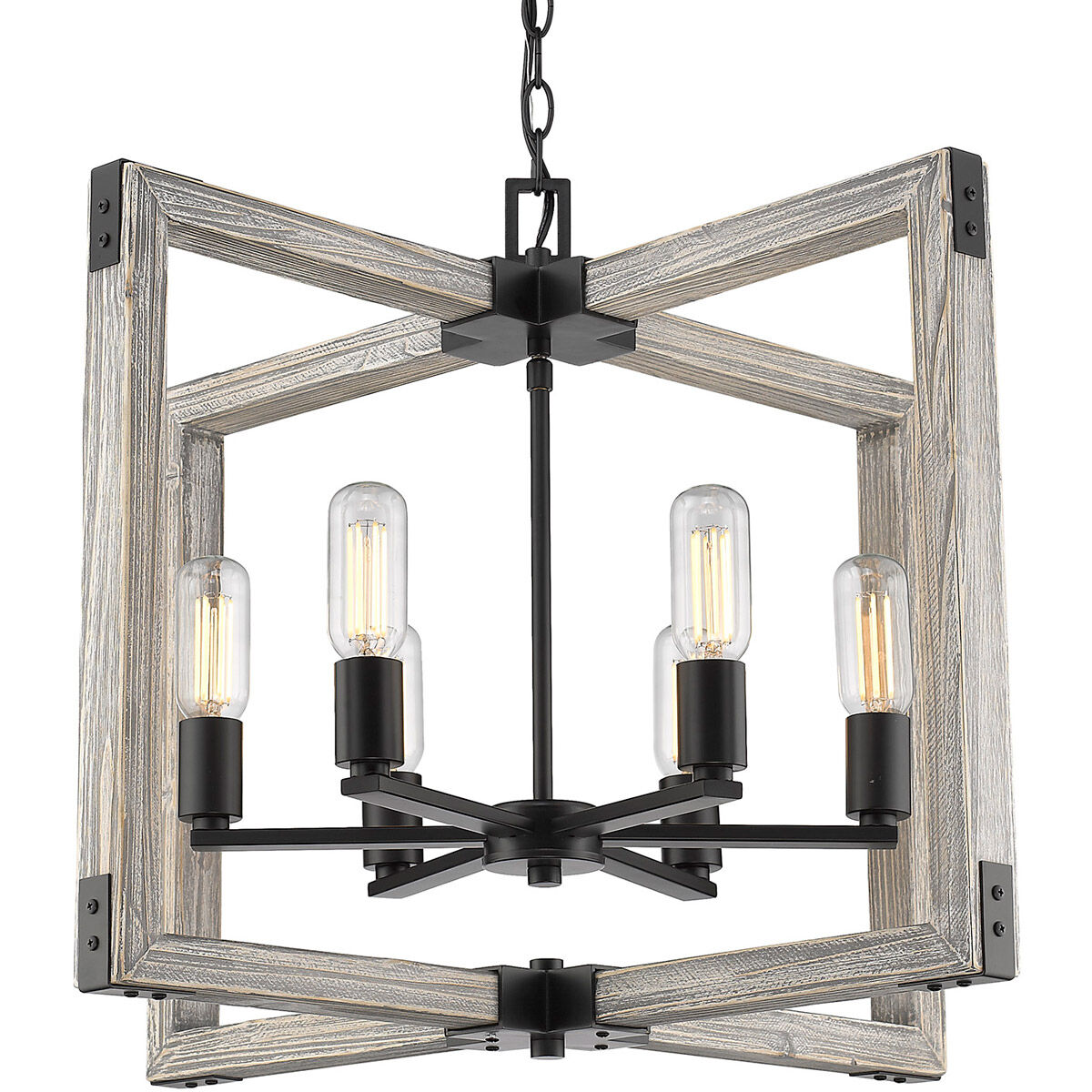 Lowell 6 Light 26.75 inch Matte Black Chandelier Ceiling Light
