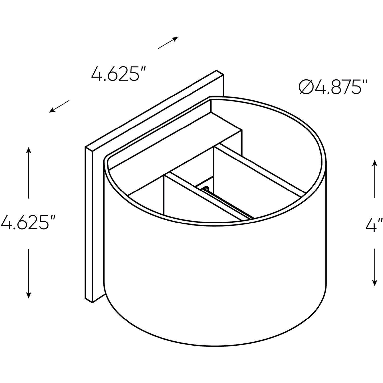 Rondo LED 4.63 inch Black ADA Sconce Wall Light, Directional