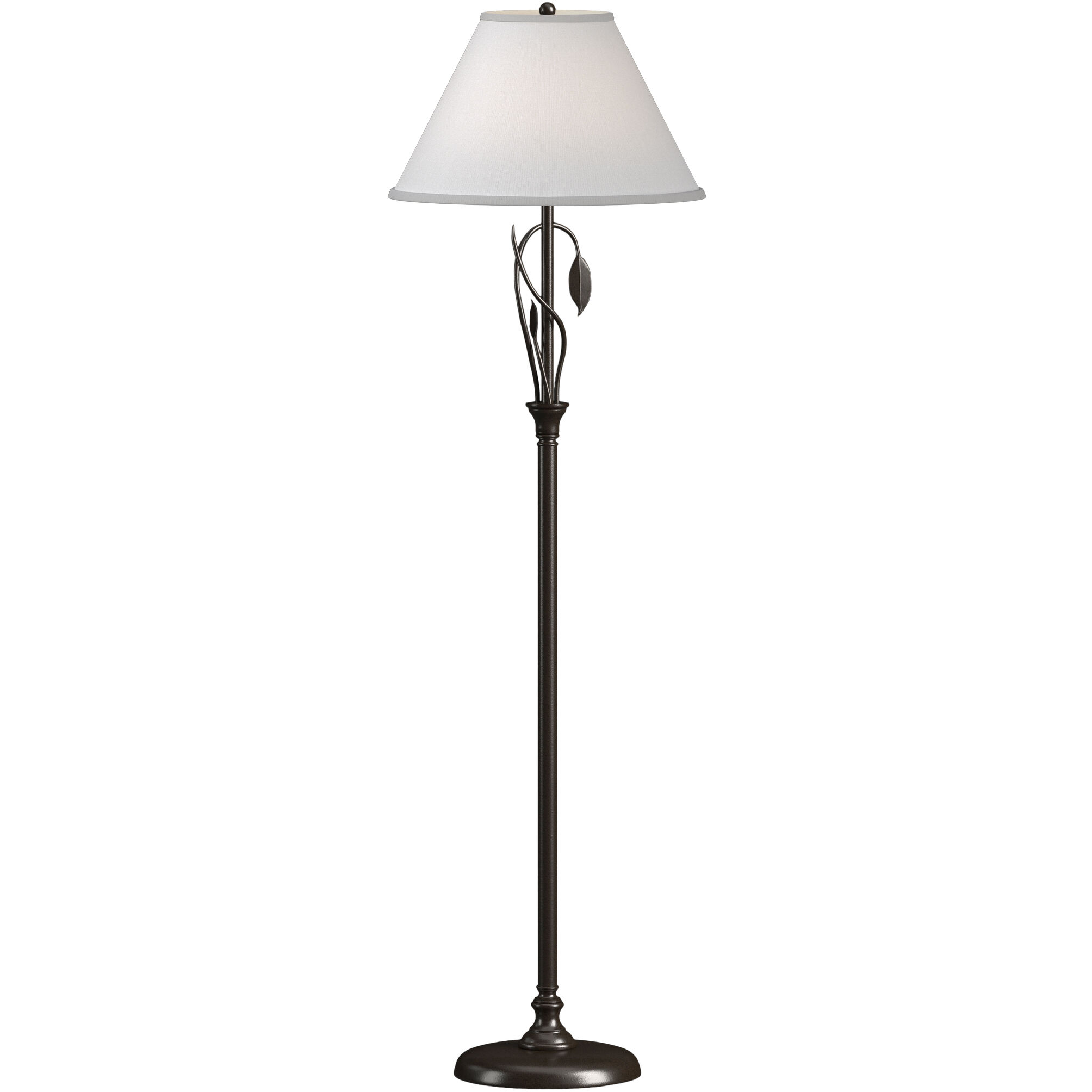Forged Leaves and Vase 56 inch 150 watt Oil Rubbed Bronze Floor Lamp Portable Light in Natural Anna