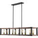 Kirkland 10 Light 56 inch Rustic Mahogany Linear Chandelier Ceiling Light