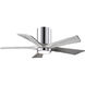 Atlas Irene-5HLK 42 inch Polished Chrome with Barnwood Tone Blades Ceiling Mount Paddle Fan in Barn Wood, Flush Mounted