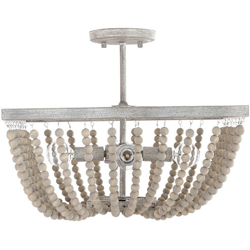 Elijah 4 Light 17 inch Mystic Sand Semi-Flush Mount Ceiling Light