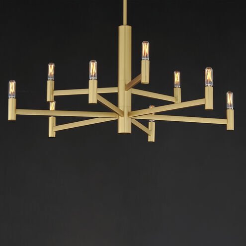 Emana 9 Light 33.5 inch Natural Aged Brass Chandelier Ceiling Light