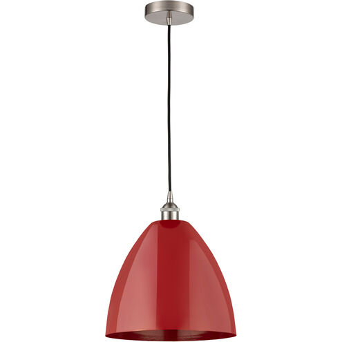 Edison Plymouth Dome 1 Light 12 inch Brushed Satin Nickel Mini Pendant Ceiling Light