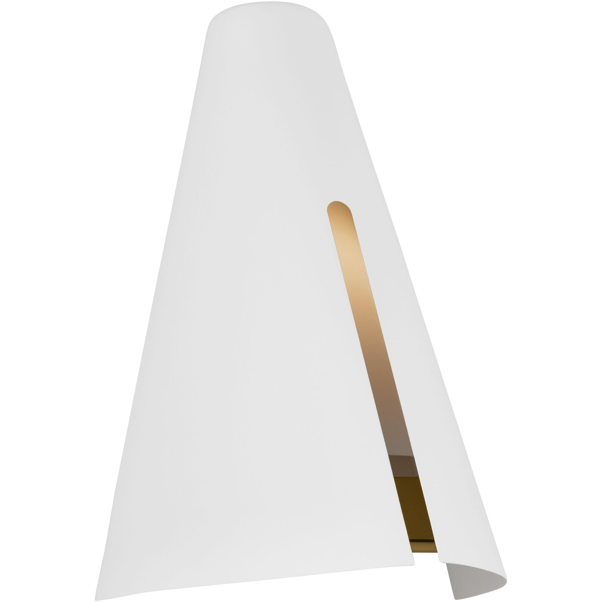 Kelly by Kelly Wearstler Cambre 1 Light 6 inch Matte White and Burnished Brass Wall Sconce Wall Light in Matte White / Burnished Brass