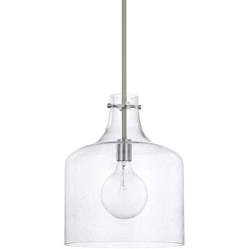 Elijah 1 Light 12 inch Brushed Nickel Pendant Ceiling Light