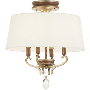 Magnolia Manor 4 Light 19 inch Pale Gold with Distressed Bronze Semi Flush Ceiling Light