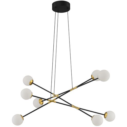 Calipso LED 33.7 inch Black and Brass Pendant Ceiling Light in 8