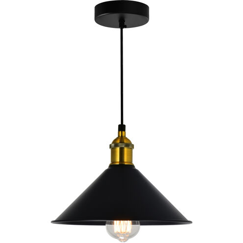 Brave 1 Light 8 inch Black Down Mini Pendant Ceiling Light