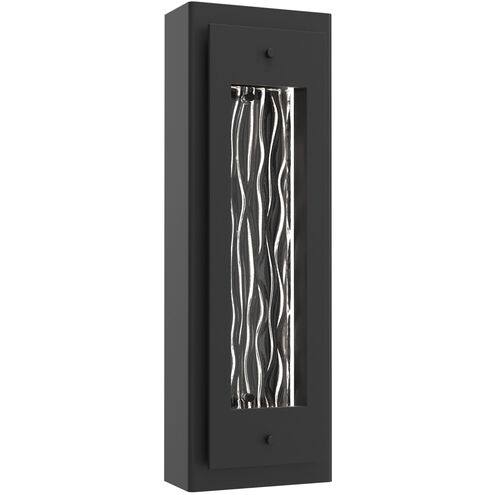 Twilight LED 20.3 inch Textured Black with Tidal Cast Glass Outdoor Sconce in 2700K LED, Small