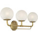 Whitehall 3 Light 28 inch Legacy Brass Vanity Light Wall Light