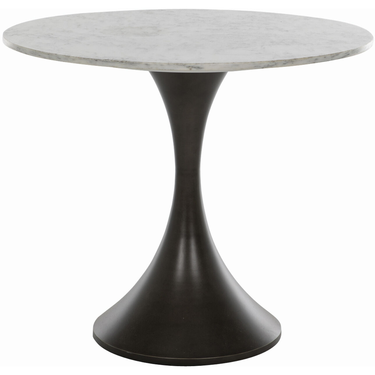 Cortez White & Gold Flecked Marble and Burnished Bronze Bistro Table