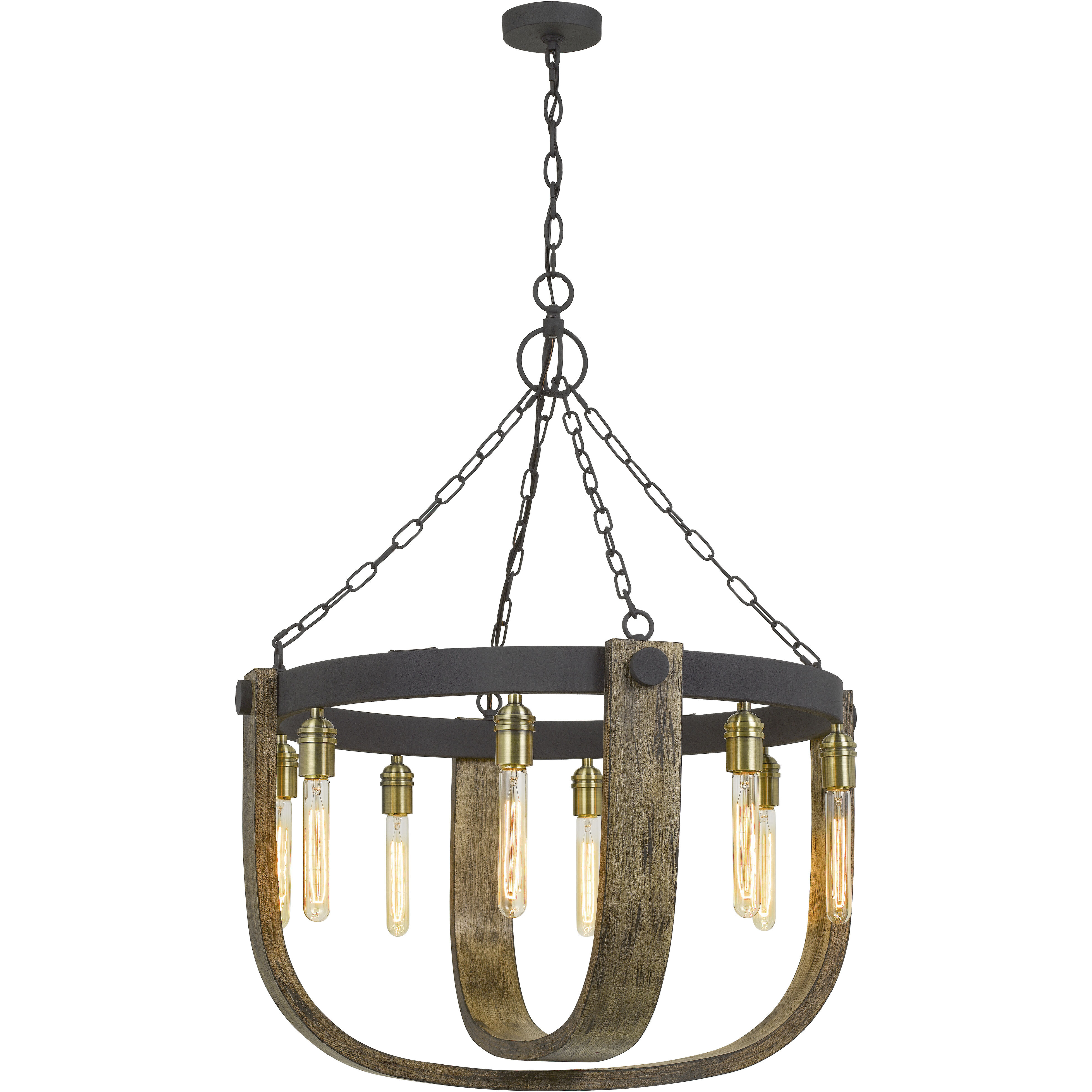 Apulia 8 Light 5 inch Light Oak/Iron Chandelier Ceiling Light