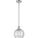 Ballston Deco Swirl 1 Light 8 inch Polished Chrome Pendant Ceiling Light, Ballston