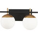 Alluria 2 Light 15 inch Weathered Black W/Autumn Gold Bath Light Wall Light