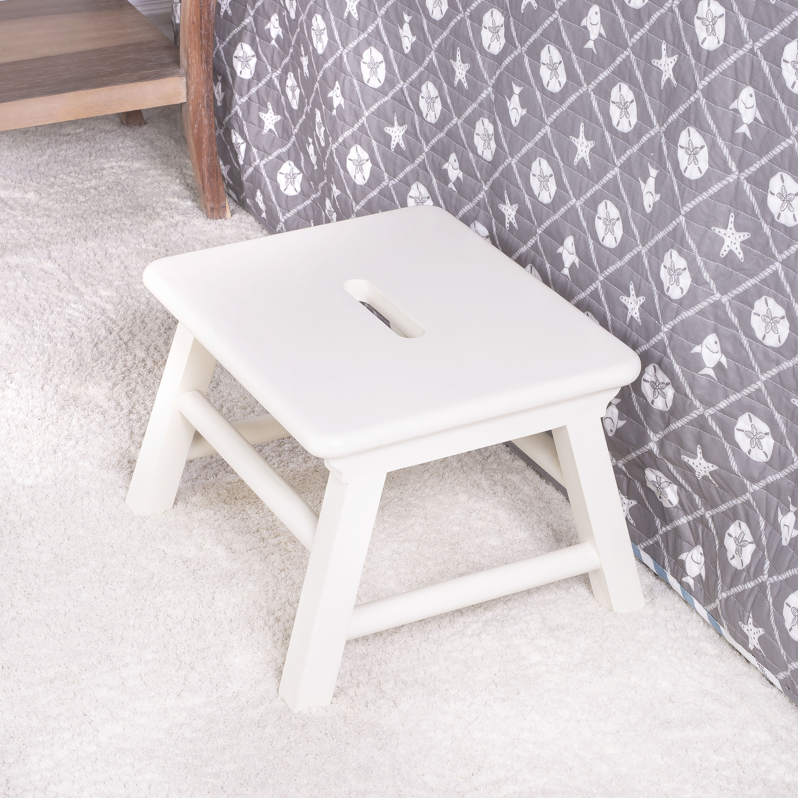 Melrose White Ottoman or Stool