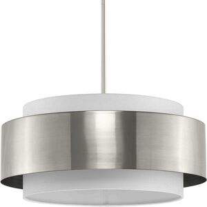 Silva 3 Light 22 inch Brushed Nickel Pendant Ceiling Light, Design Series