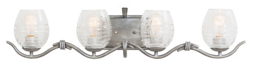 Seabrook 4 Light 33.5 inch Moon Silver Bath Vanity Wall Light