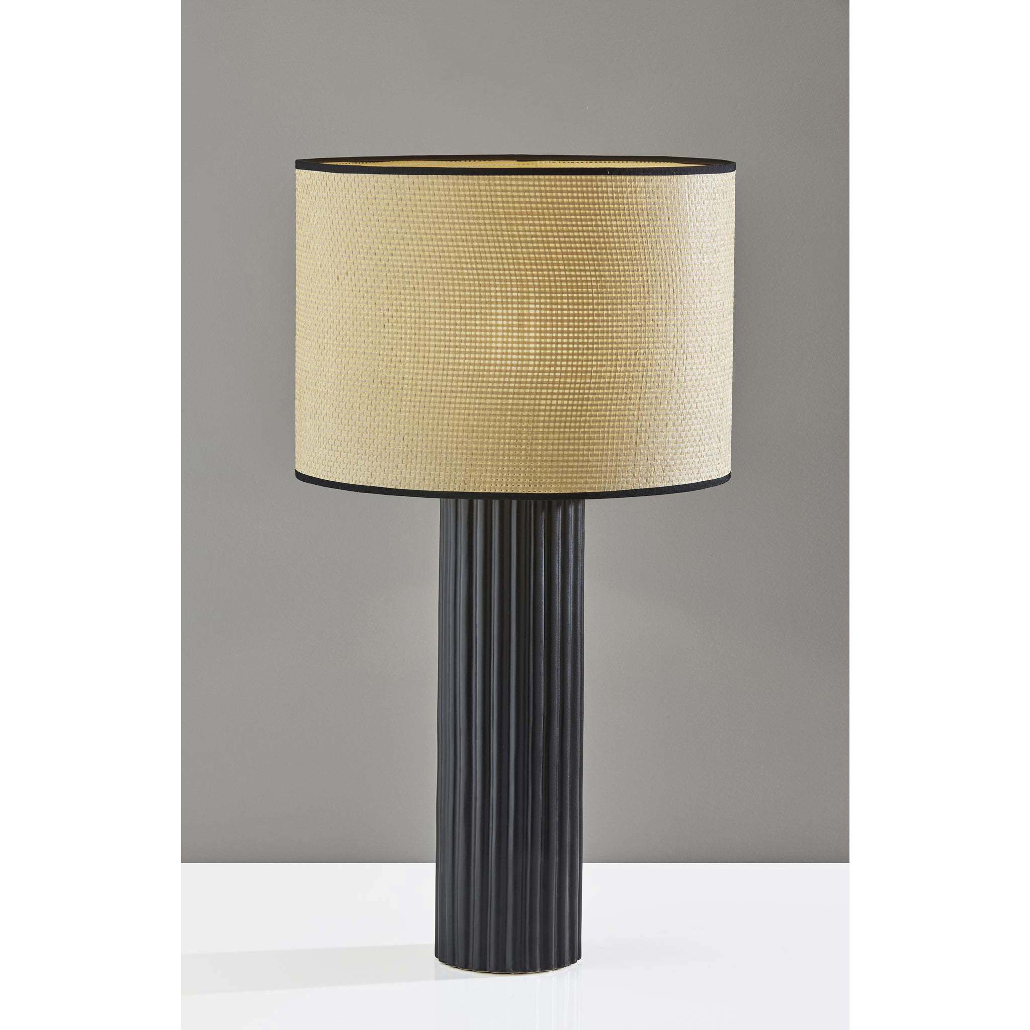 Primrose 28.75 inch 150.00 watt Black Ribbed Ceramic Table Lamp Portable Light