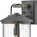 Estate Series Lakehouse LED 17 inch Aged Zinc with Driftwood Gray Outdoor Wall Mount Lantern, Medium